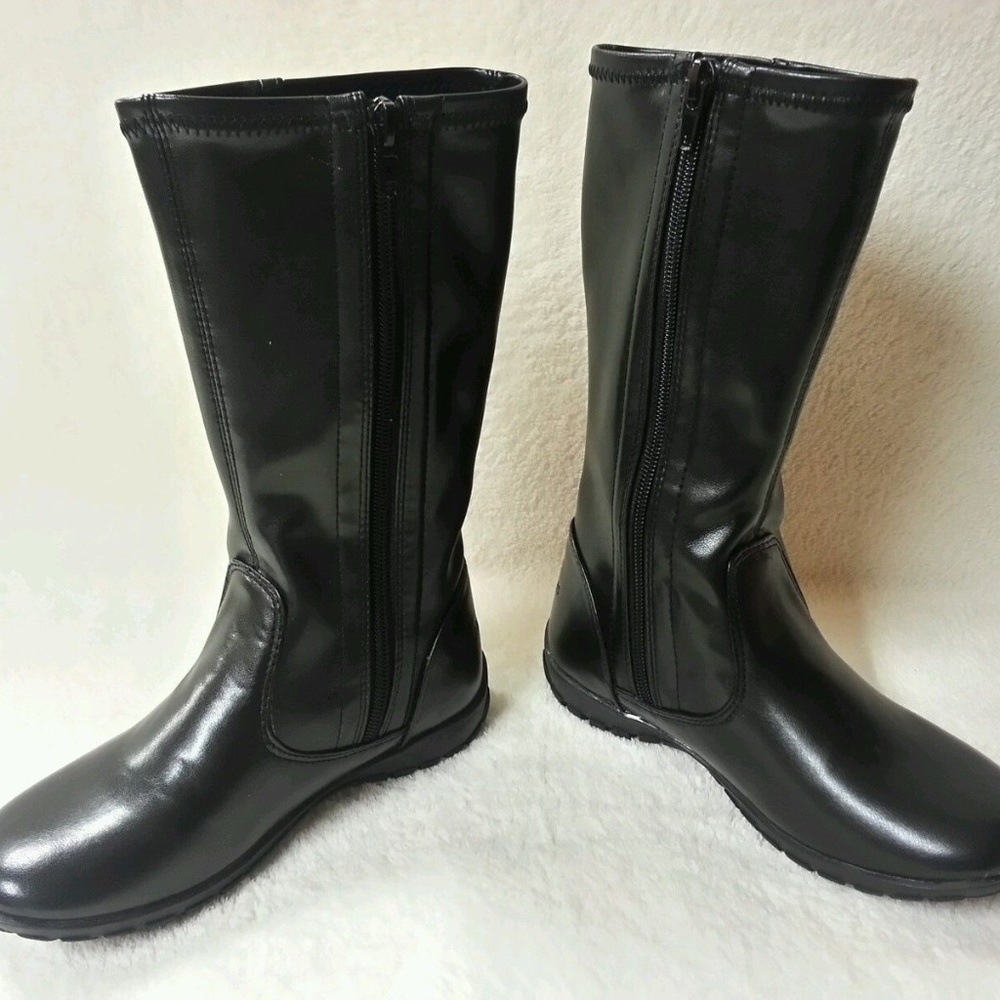 HUSH PUPPIES JUSTINE BLACK Dress BOOTS Slip-On